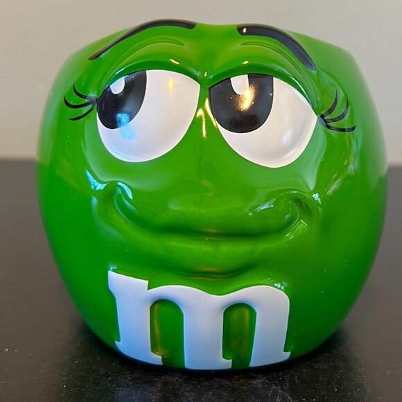 Vintage 1997 Mars M&M's .Green Anthropomorphic Spokescandy Character 3-D Mug - Picture 1 of 11
